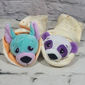 Cutetitos Plush Lot Of 2 Purple Panda Red Chili Blue Dog Both With Wraps